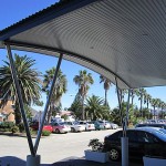 Curved awning